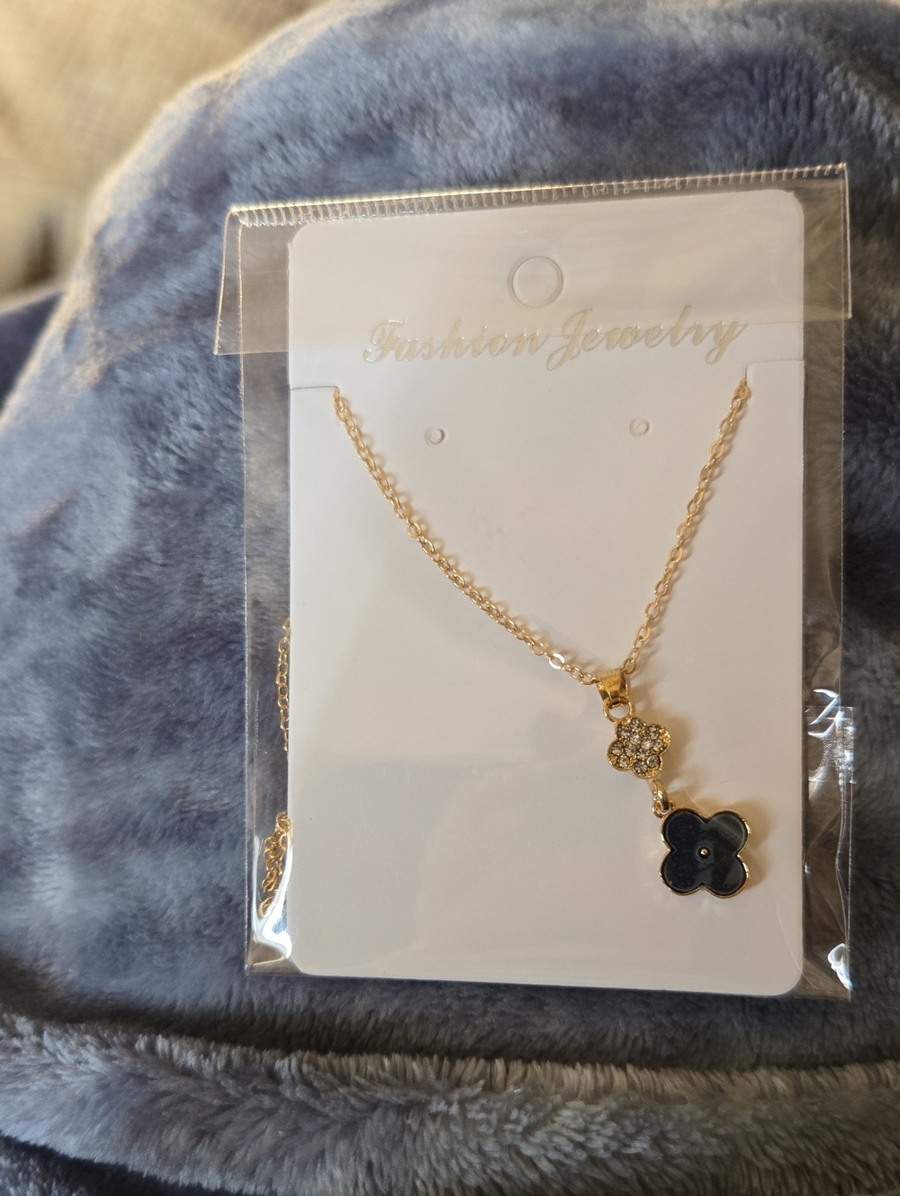 3/$10 Bundle Deals Fashion Jewelry Gold Necklace with Black Clover
